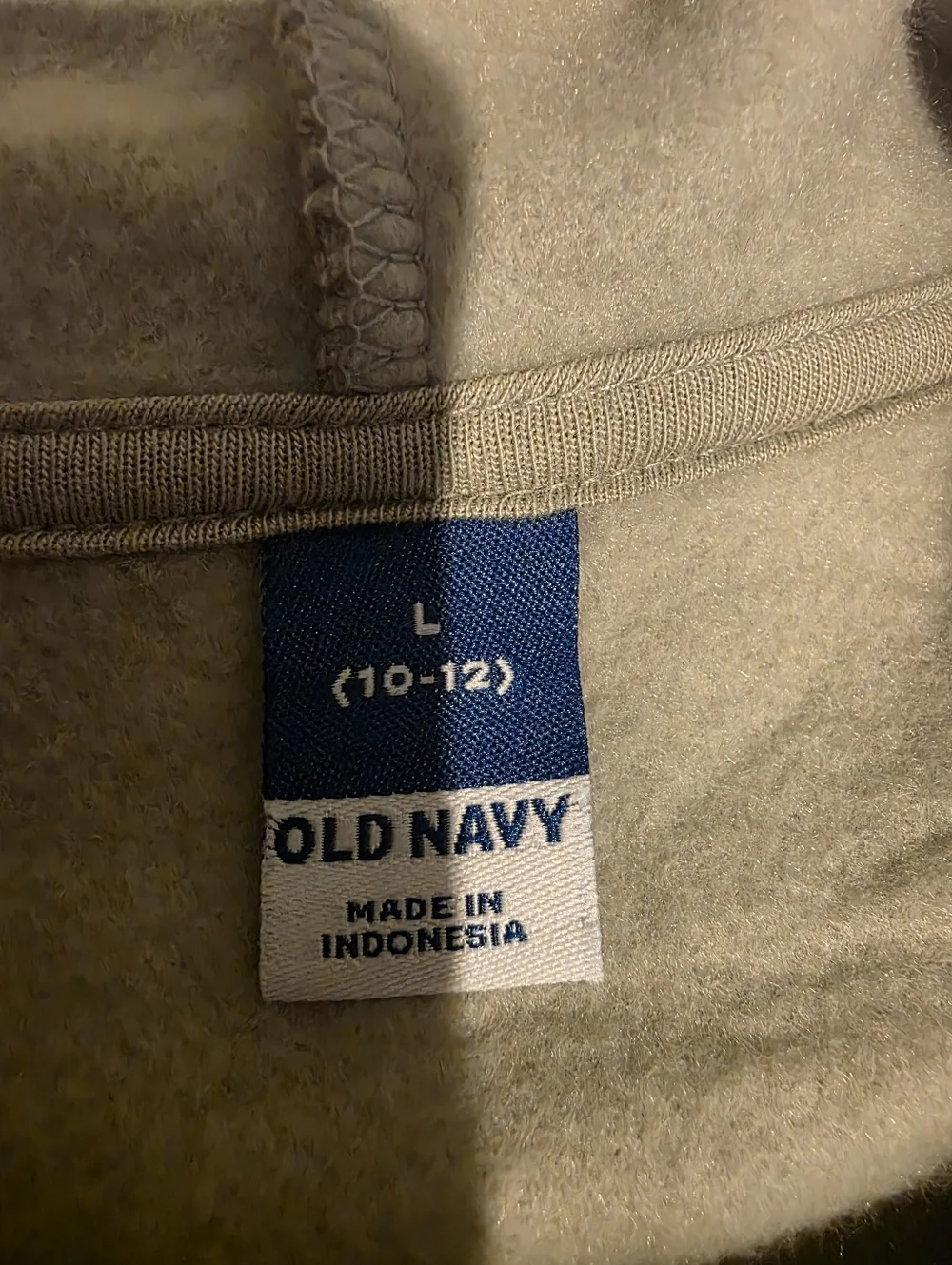 Old Navy Sage Green Pullover Hoodie with Colorful Pocket Graphic